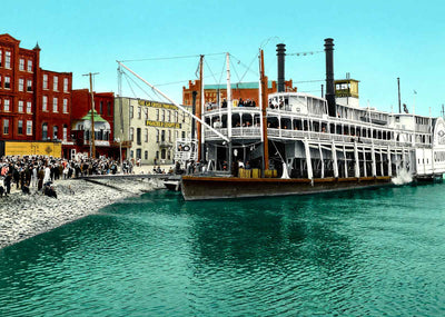 Harbor, LA Crosse, WI in 1906 vintage print