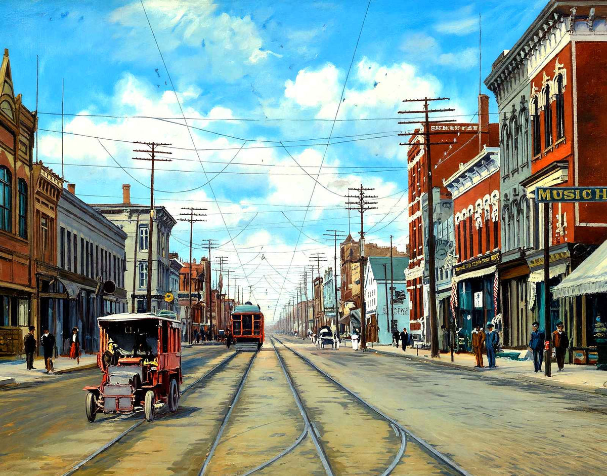 Main Street, Sheboygan, WI in 1907 art print