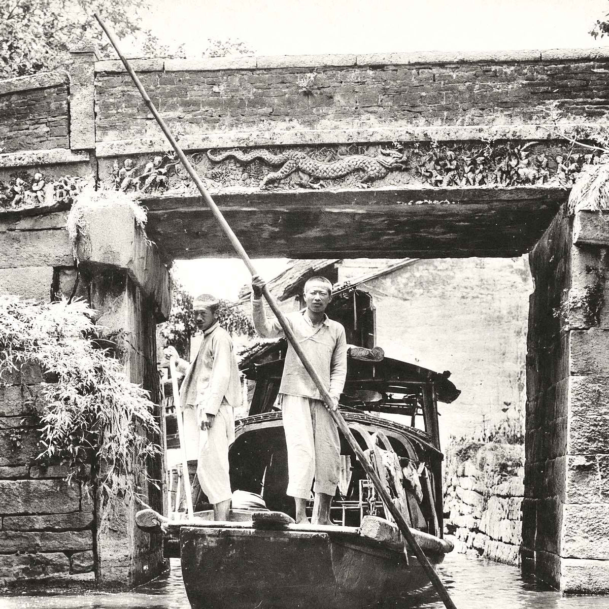 Canal Scene Near Shanghai, China restored photo print