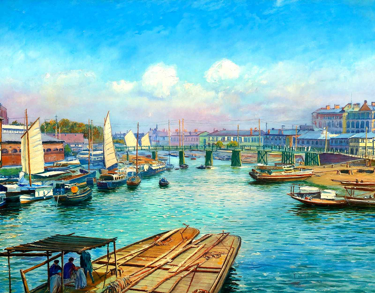 Soochow Creek, Shanghai, China painting