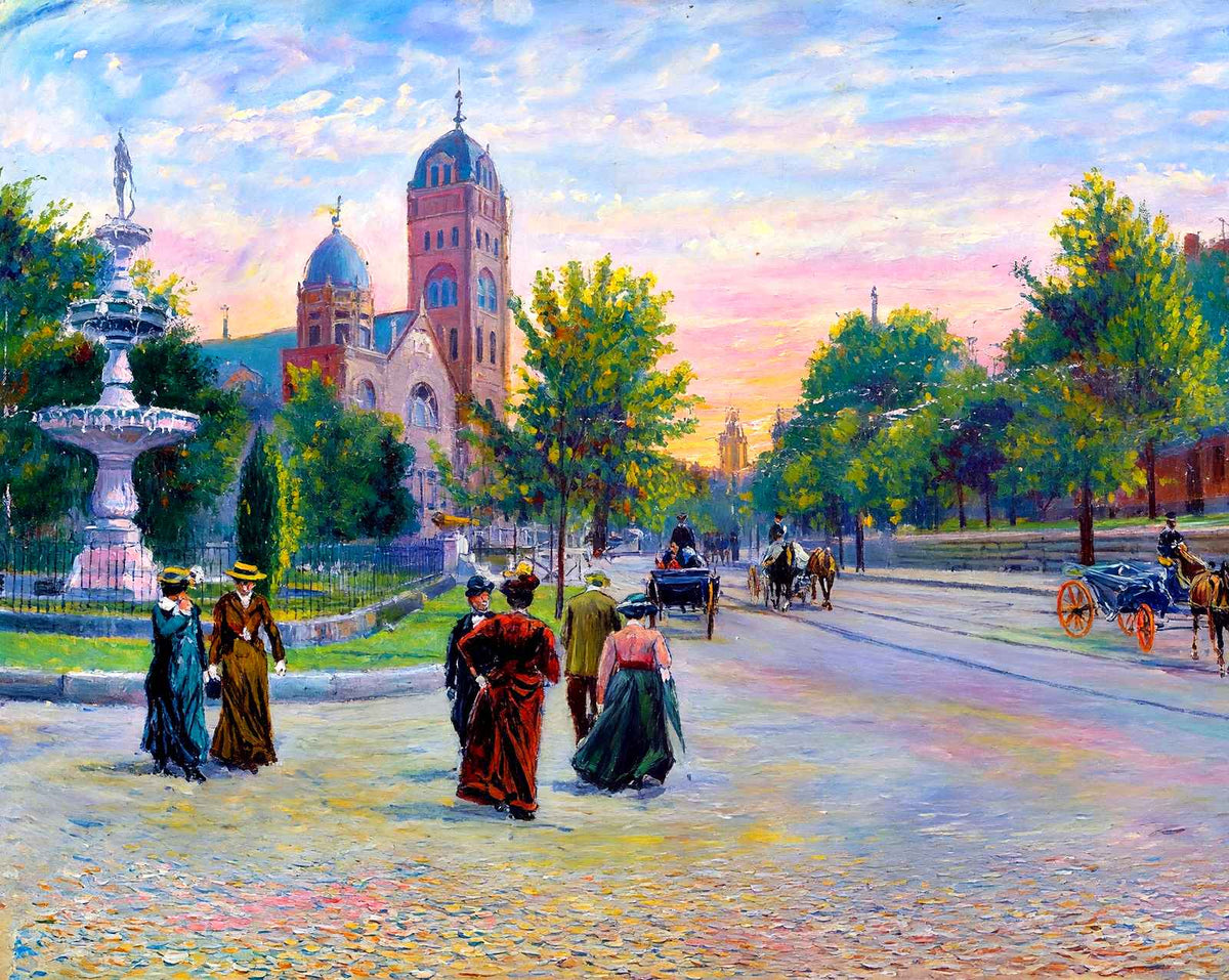 Fountain Square, Chattanooga, TN in 1905 art print