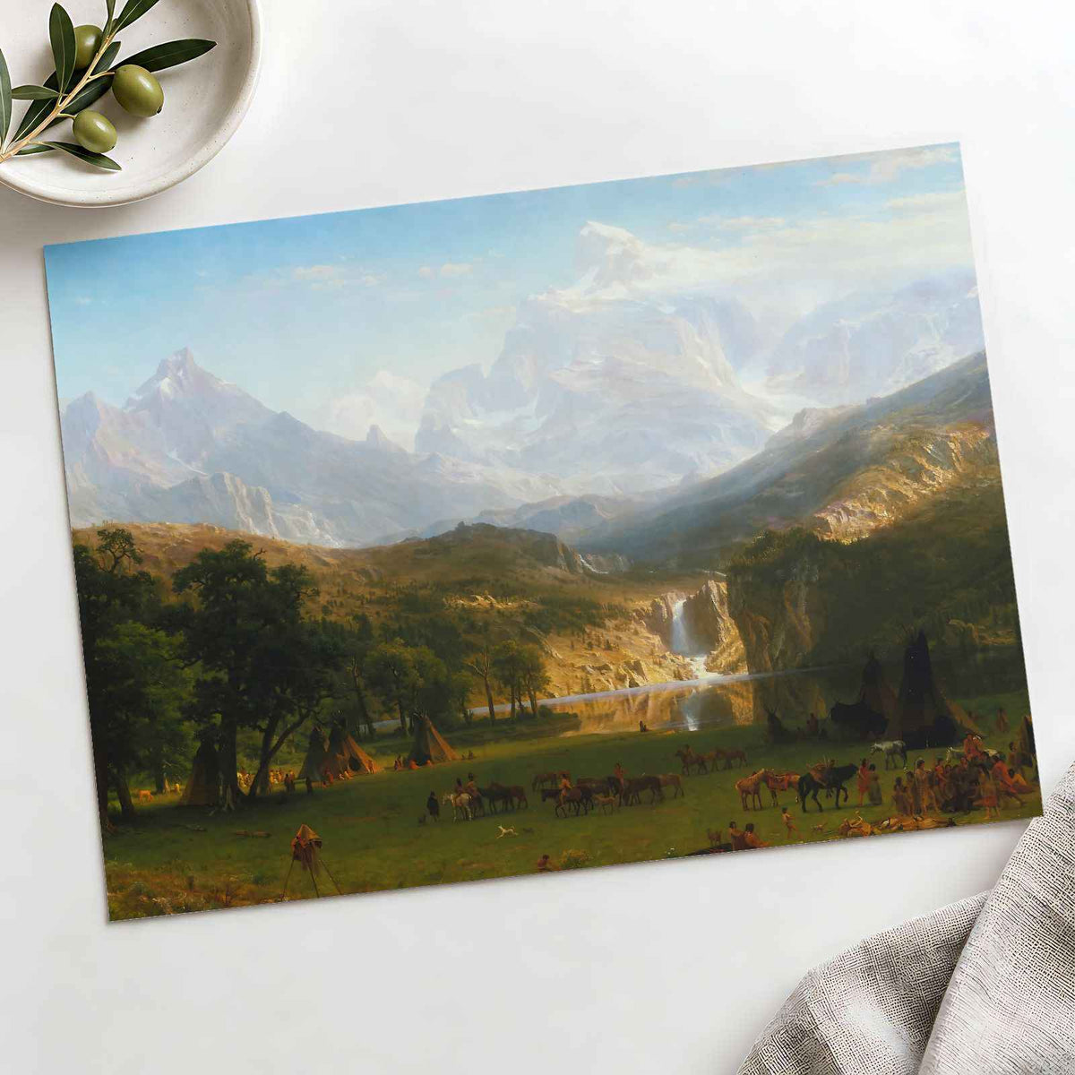 The Rocky Mountains, Lander's Peak art print by Albert Bierstadt (1863)