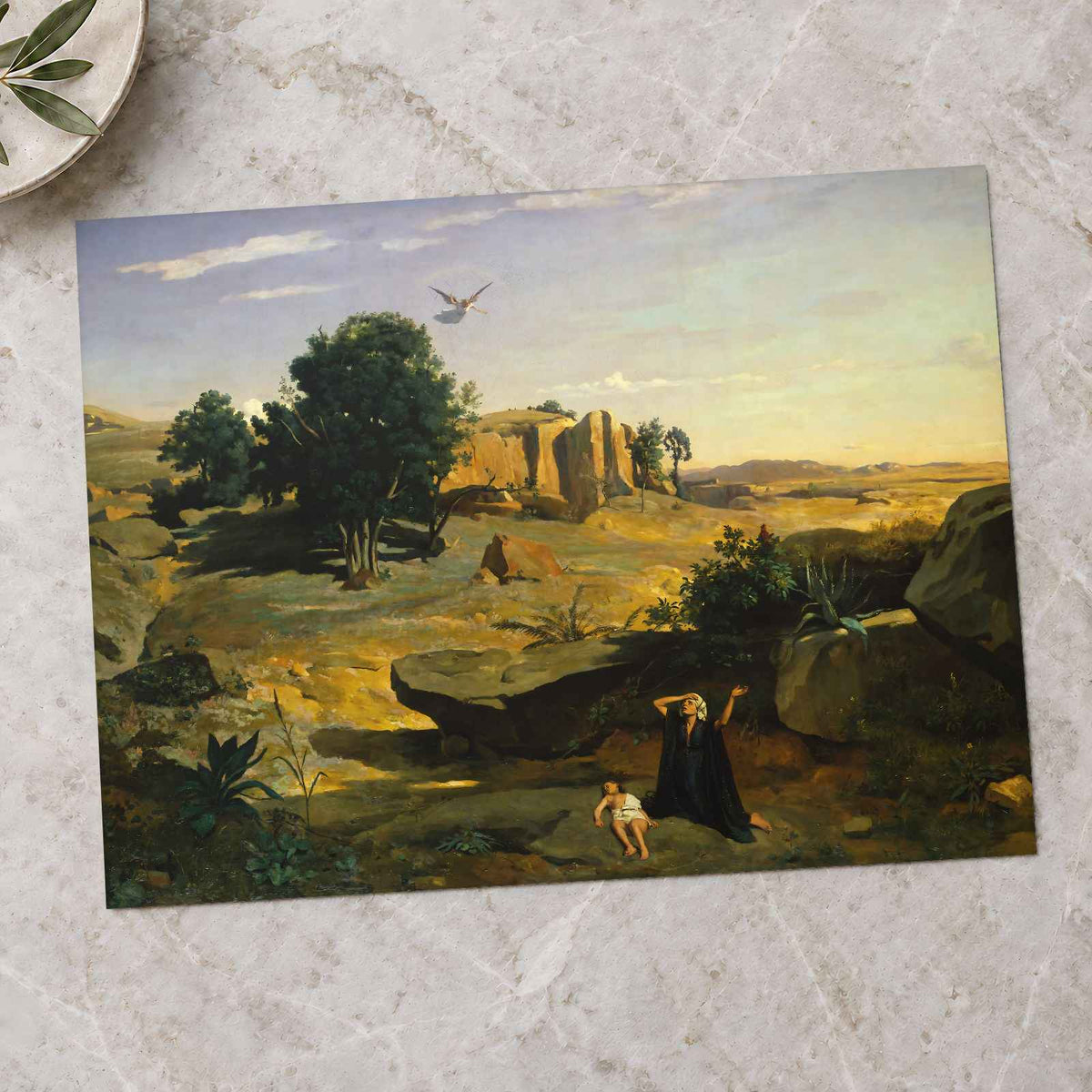 Hagar in the Wilderness art print by Camille Corot (1835)