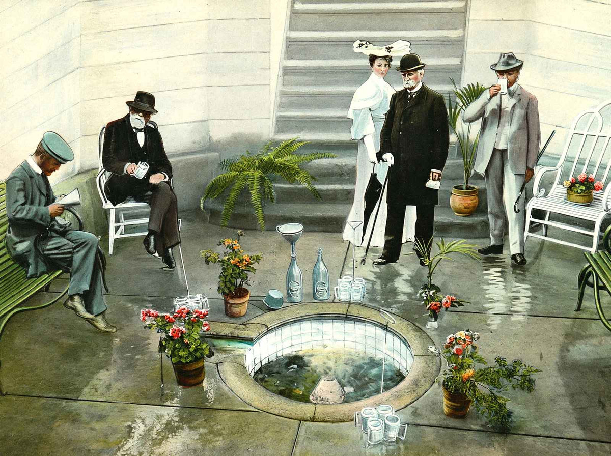 Clysmic Spring, Waukesha, WI in 1906 vintage print