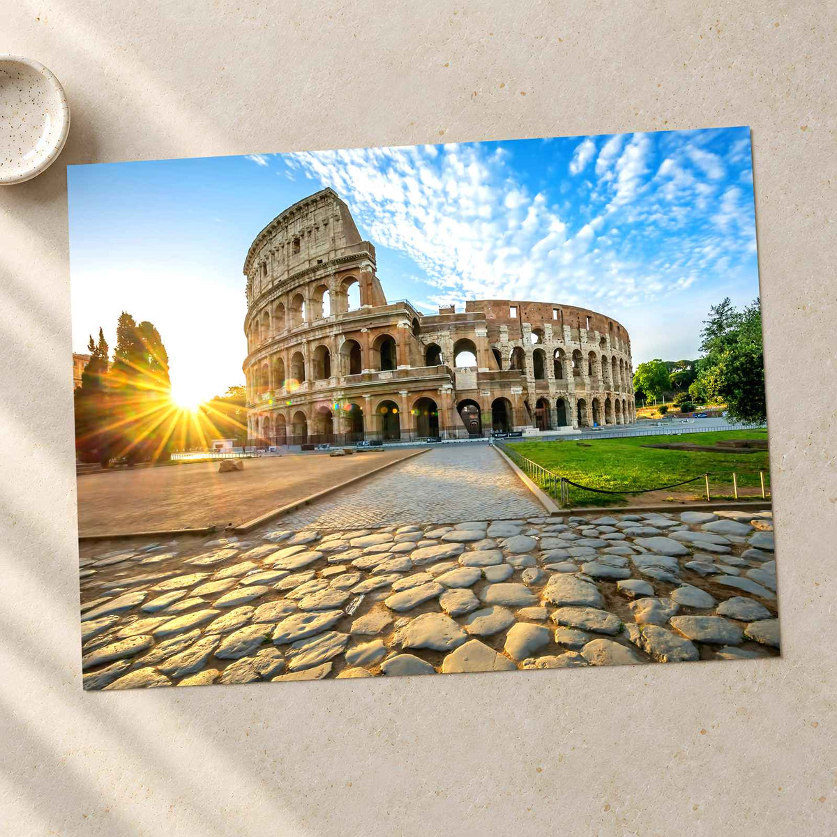 Colosseum in Rome with Morning Sun, Italy Photo Print Wall Decor