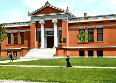 Public Library, Neenah, WI in 1908 vintage print