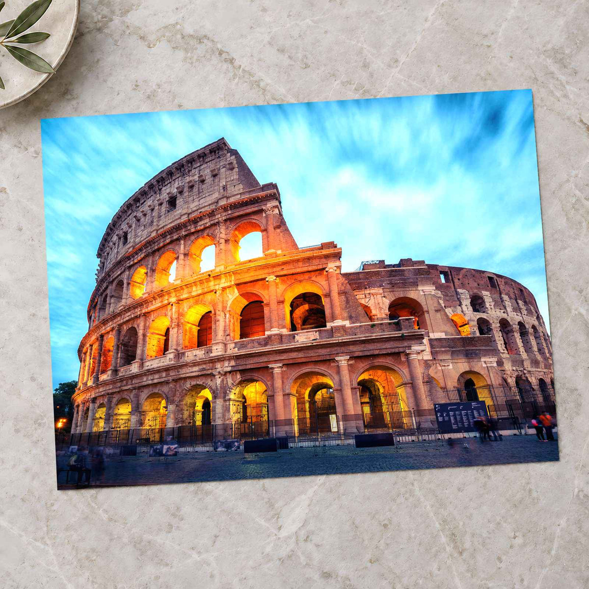 Colosseum in Rome Illuminated at Night Photo Print Wall Decor