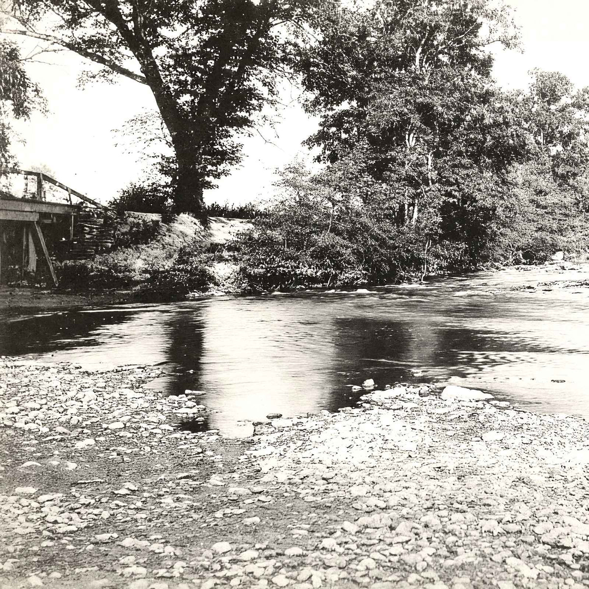 A Mountain Stream, Asheville NC in 1905 vintage print