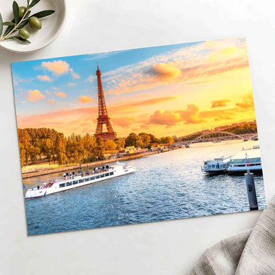 Eiffel Tower and Cruise Ship Photo Print Wall Decor