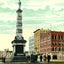 Soldiers Monument, New Castle PA in 1906 vintage print