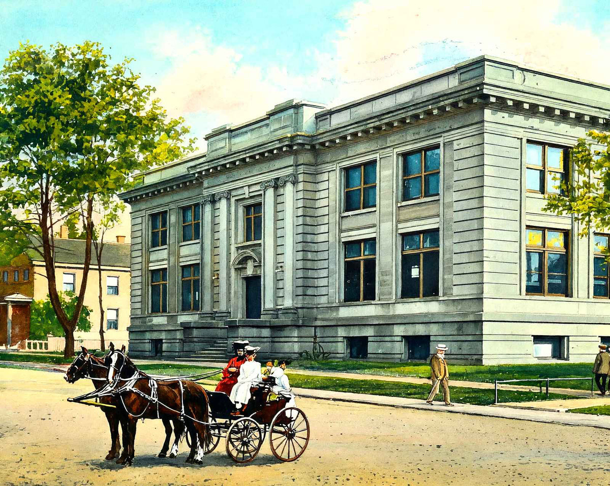 Public Library, Sheboygan, WI in 1907 art print