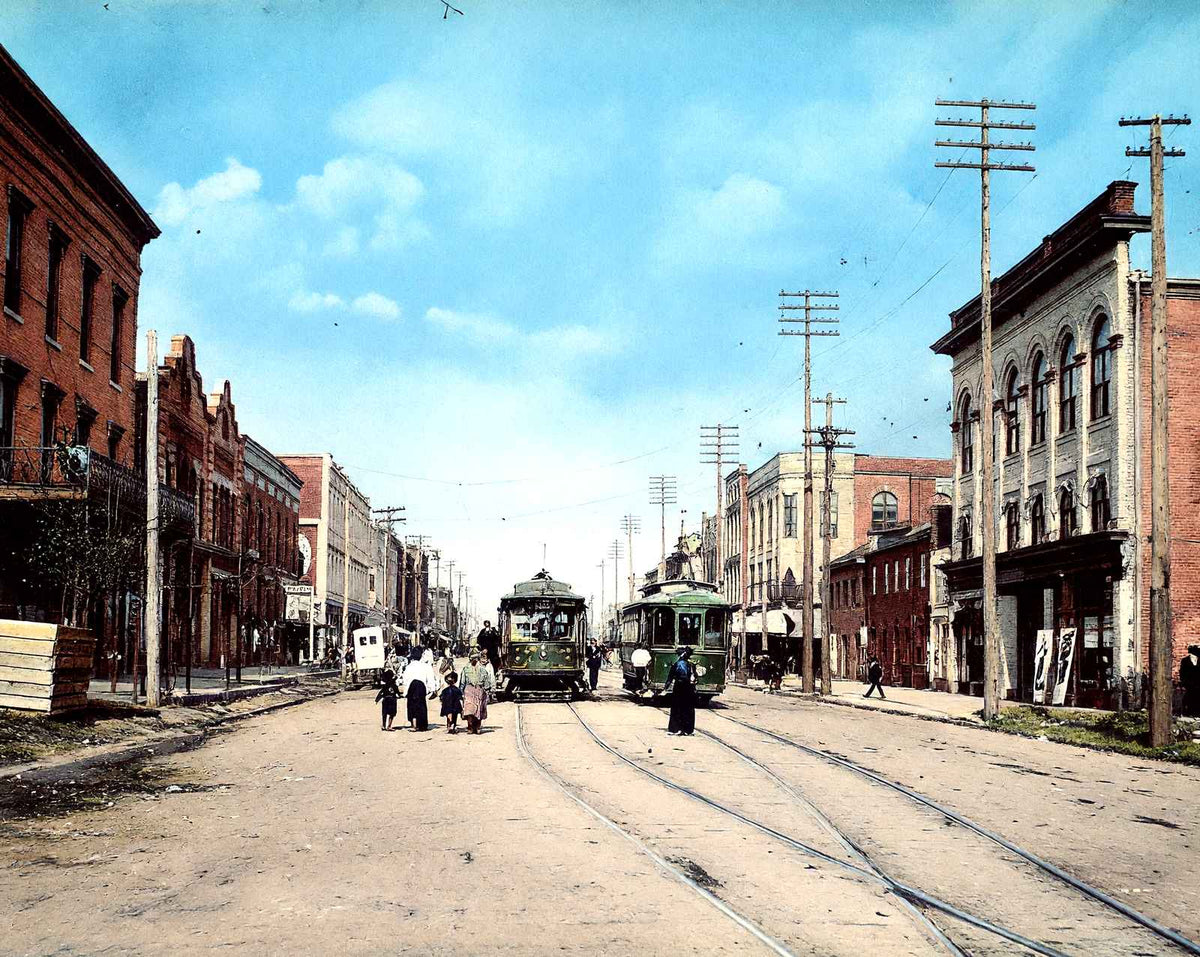 Main Street Looking Northeast, Salisbury, NC vintage print