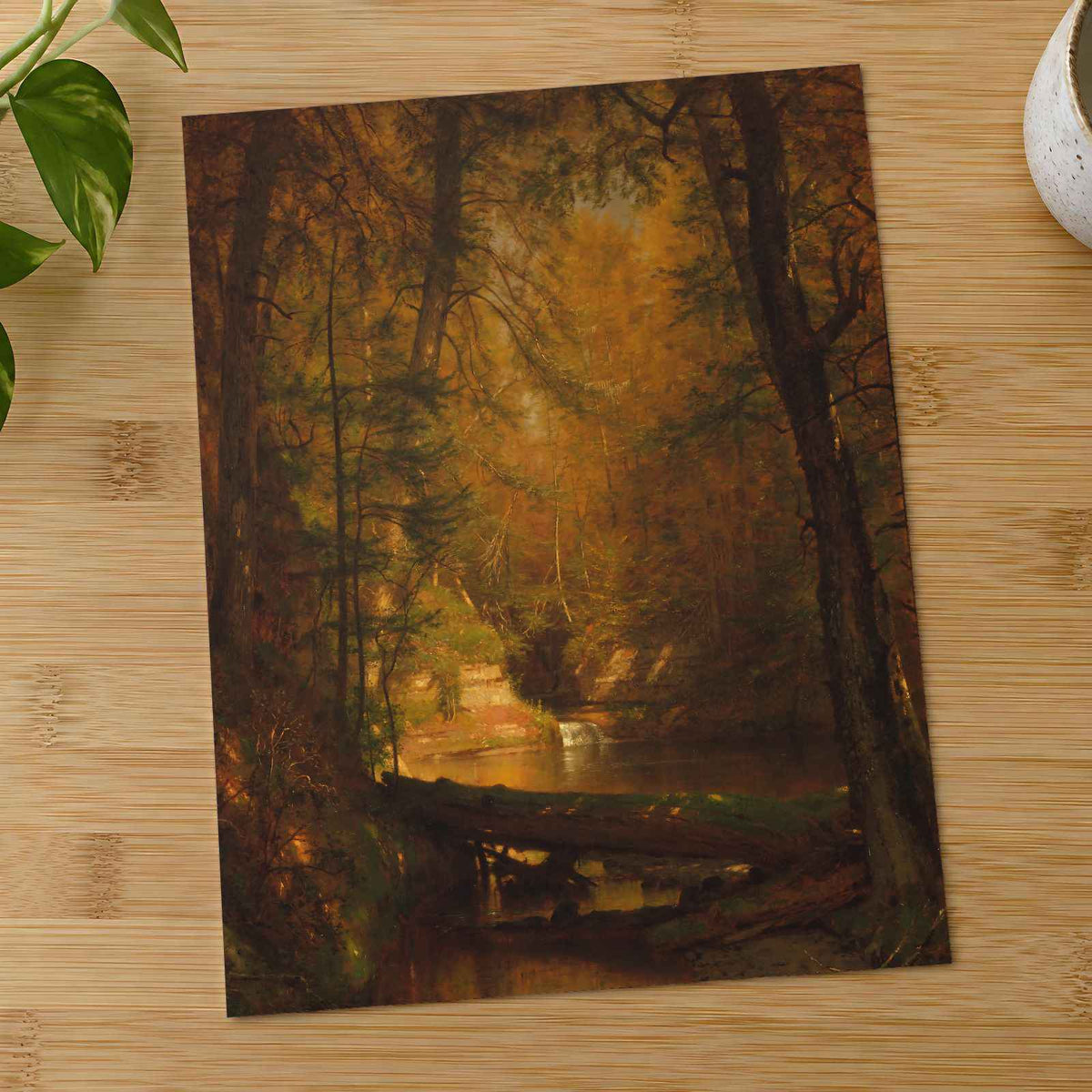 The Trout Pool fine art print by Worthington Whittredge (1870)
