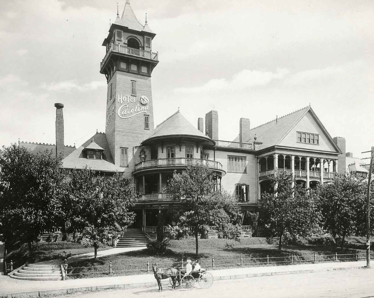 Historic Hotel Carrolina Durham NC in 1904 vintage photo print