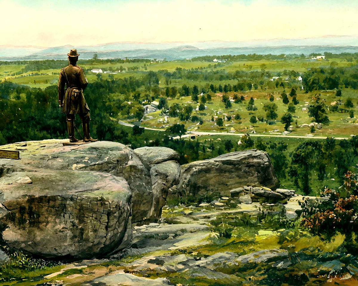 Warren Statue Little Round Top, Gettysburg PA art print