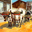 Ox Cart, Cuba in 1923 vintage print