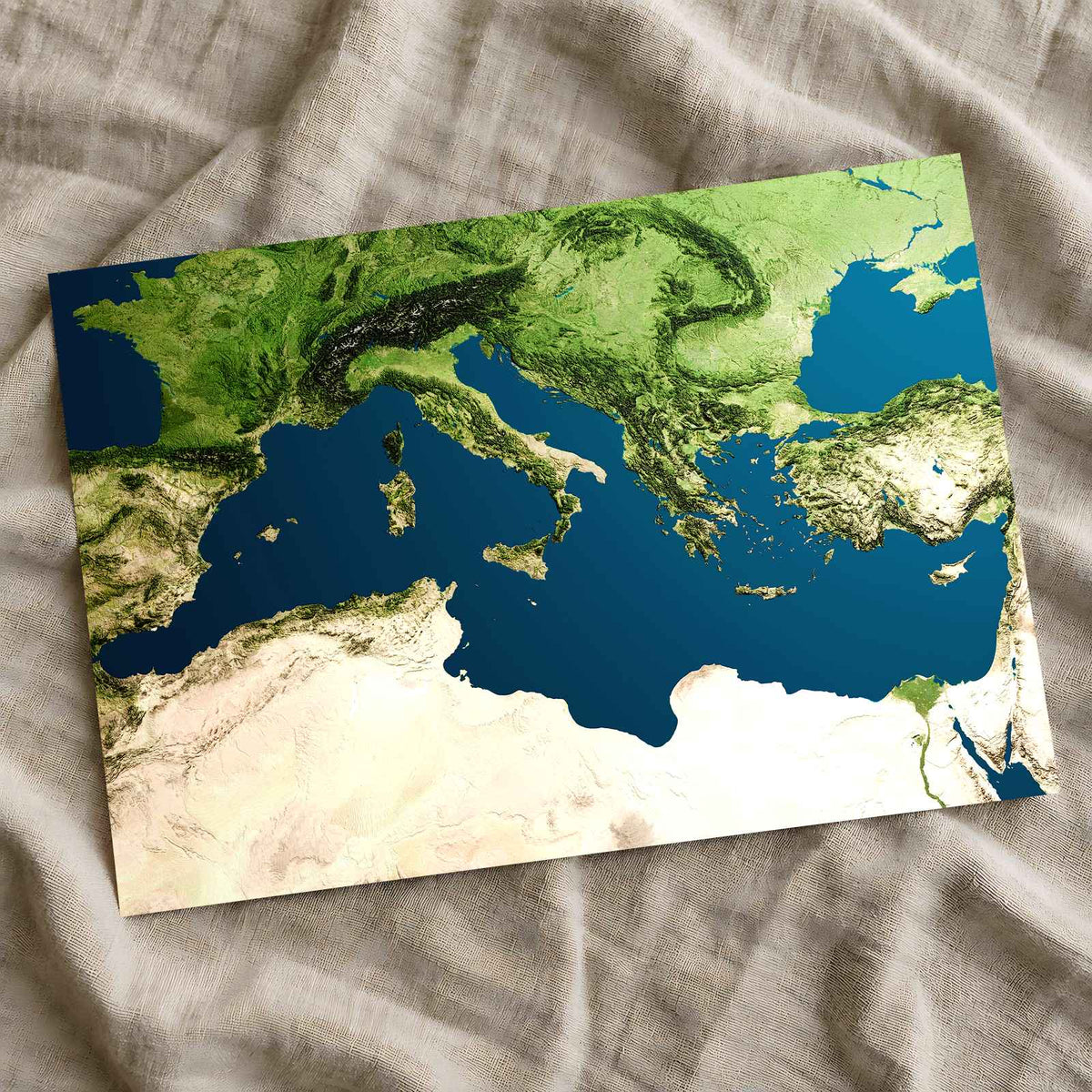 Mediterranean Sea from Above by A Chosen Soul Photo Print Wall Decor