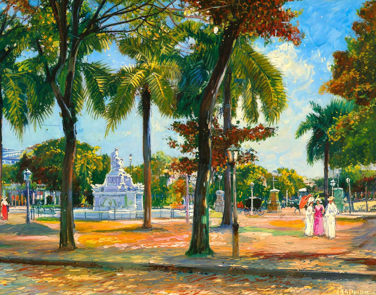 The Prado and Indian Statue Havana Cuba art print