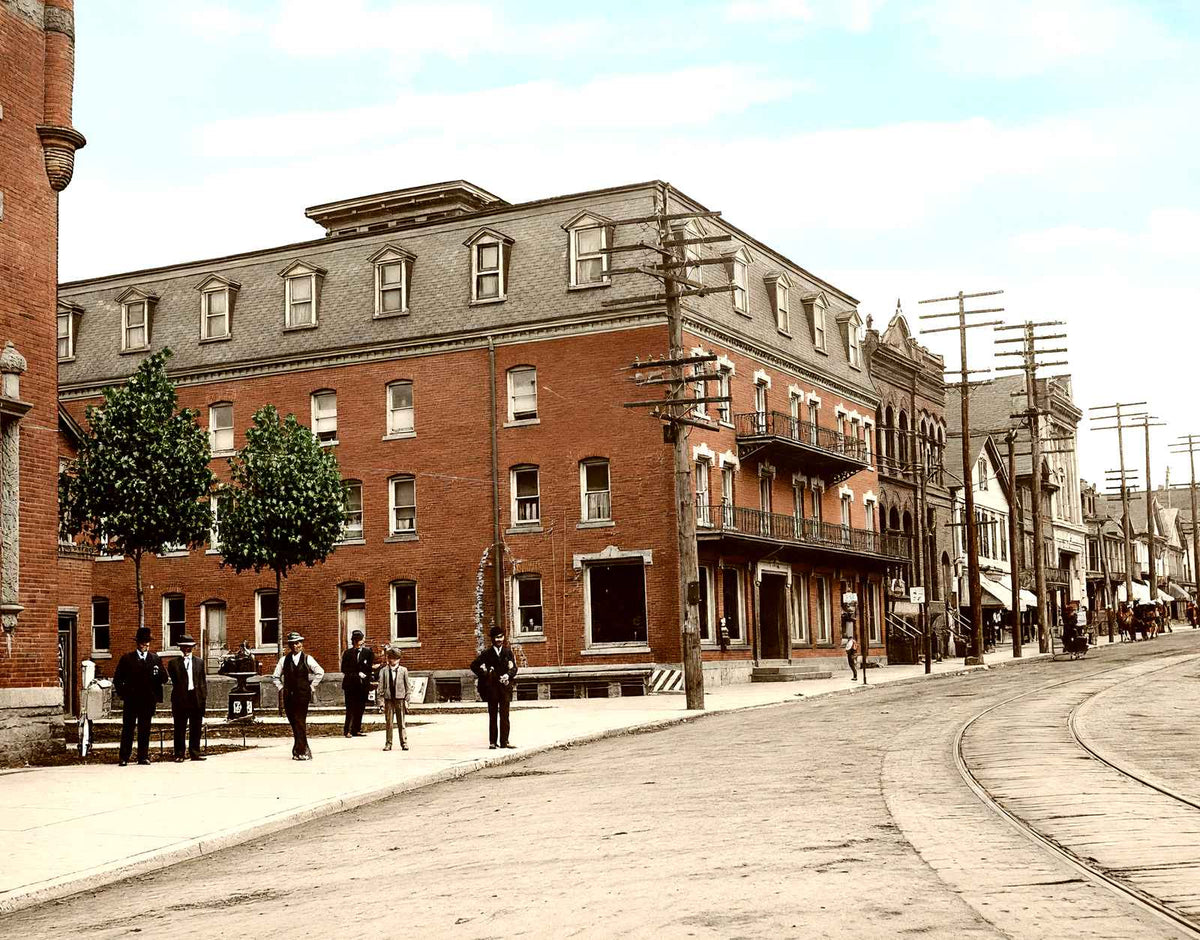 Main Street, Carbondale, PA in 1906 vintage print