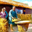 A Chinese Farm, Shanghai, China vintage print
