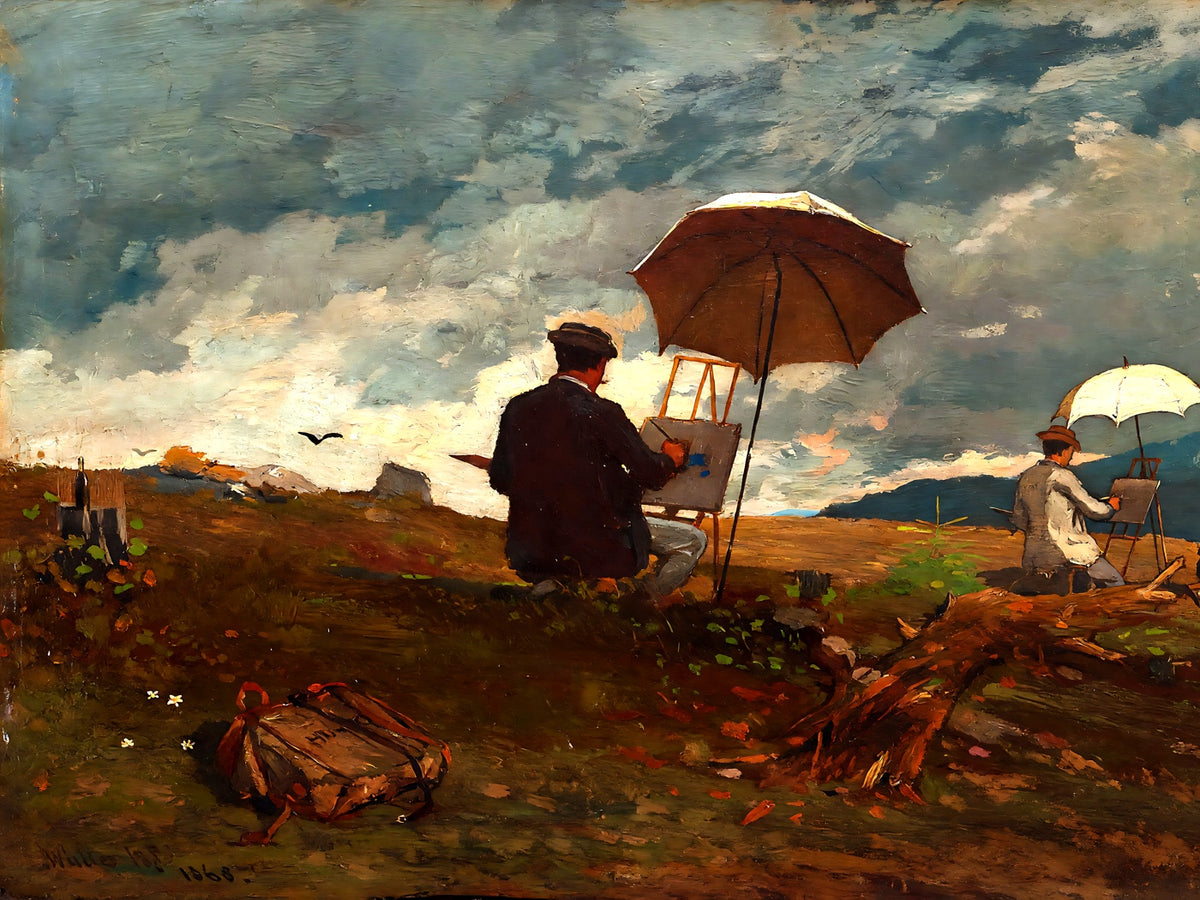 Artists Sketching in the White Mountains painting print by Winslow Homer (1868)