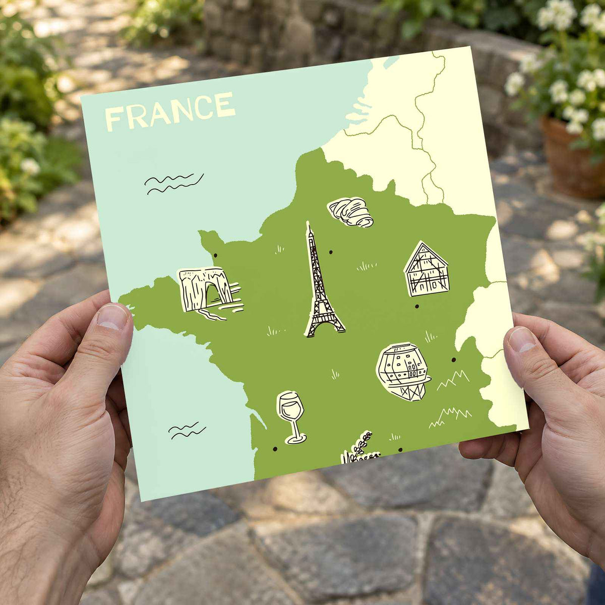 Map of France Regional Graphics by Sofia Gazarian Art Print Wall Decor