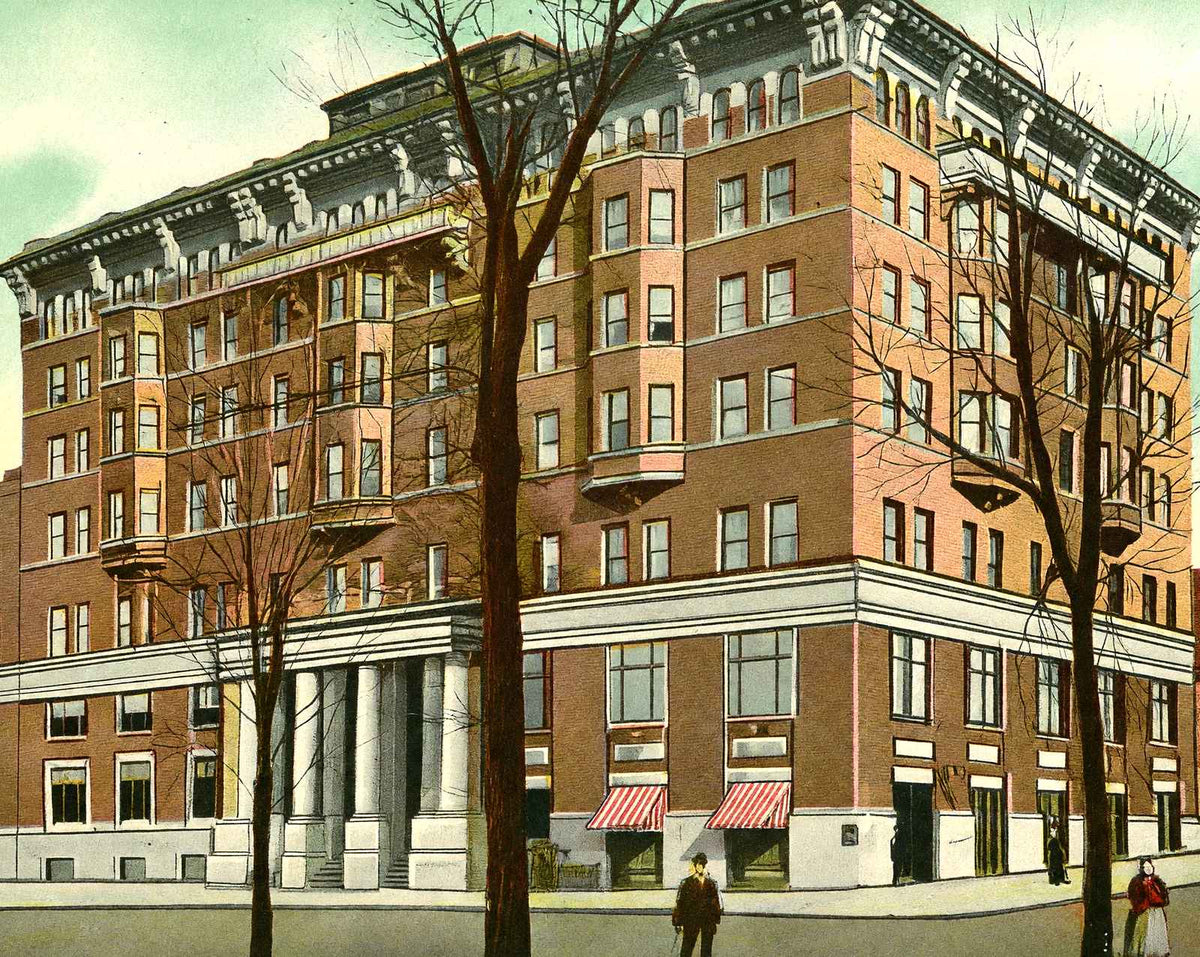 Y.M.C.A. Building, Scranton, PA in 1907 vintage print