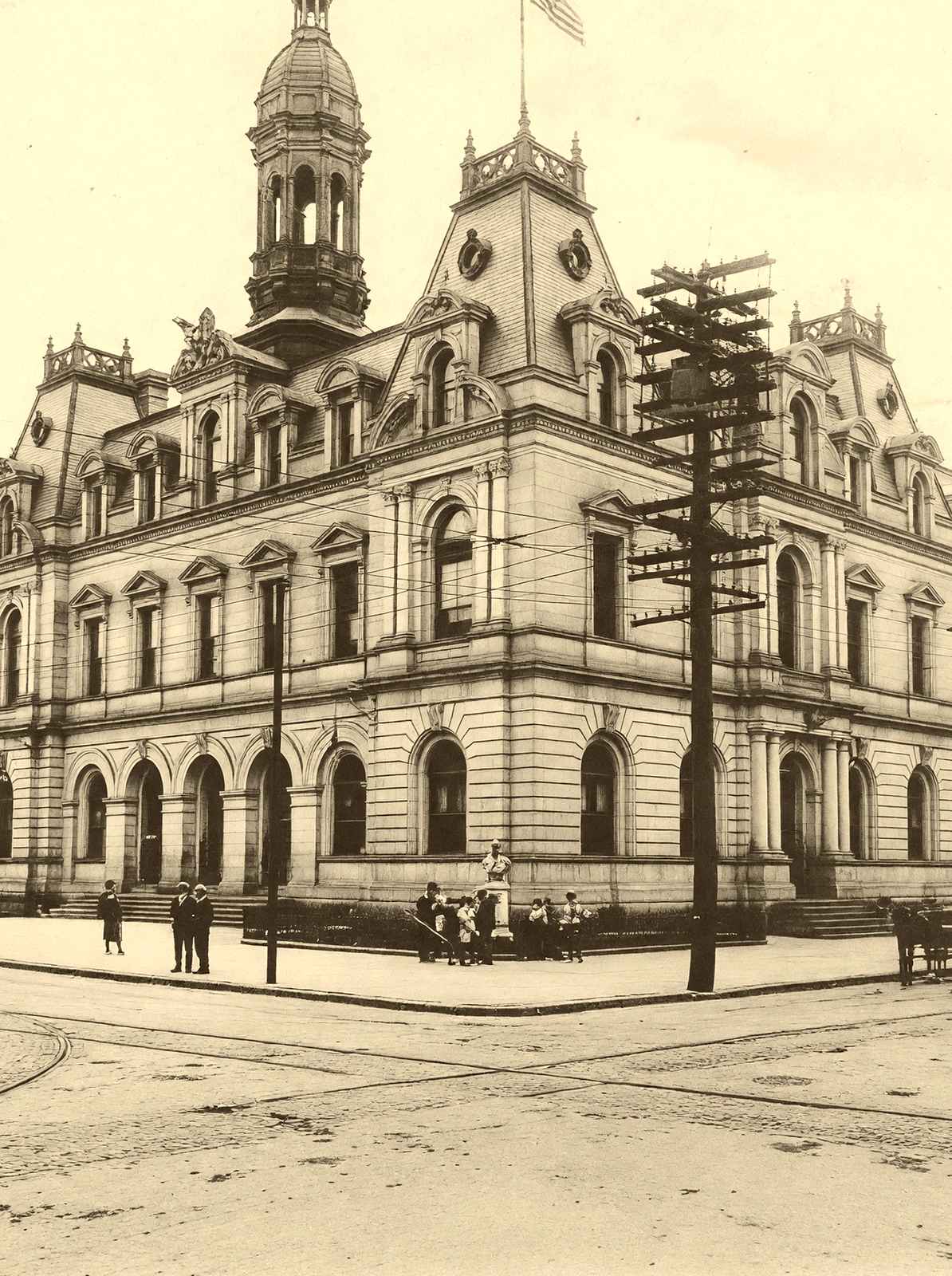 Post Office, Scranton, PA in 1905 vintage photo print