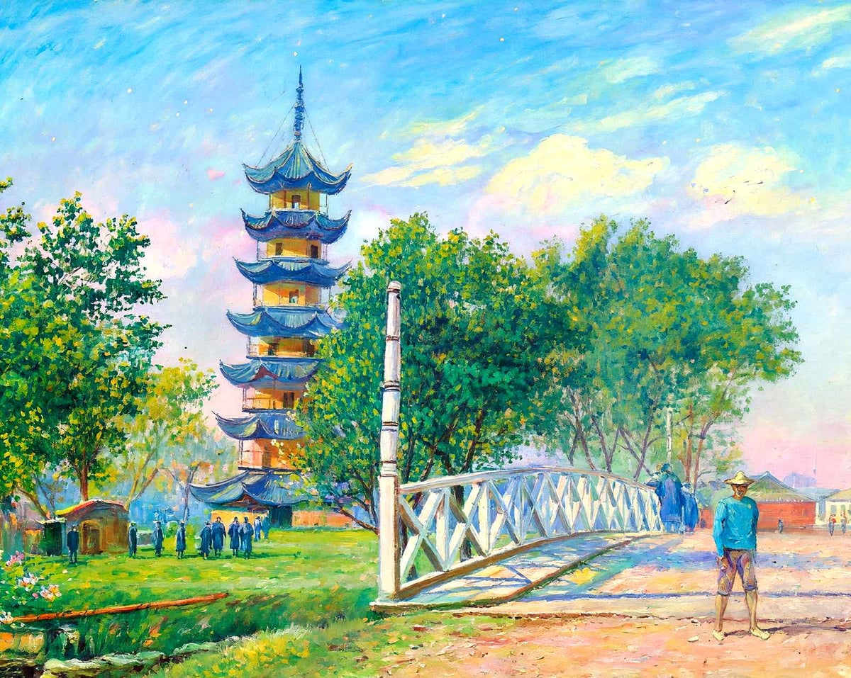 Loong Wah Pagoda, Shanghai, China art print