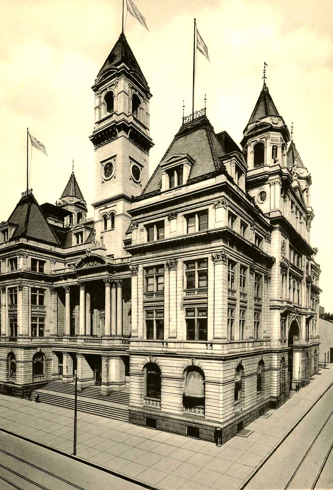 Post Office, Pittsburgh PA in 1906 vintage print