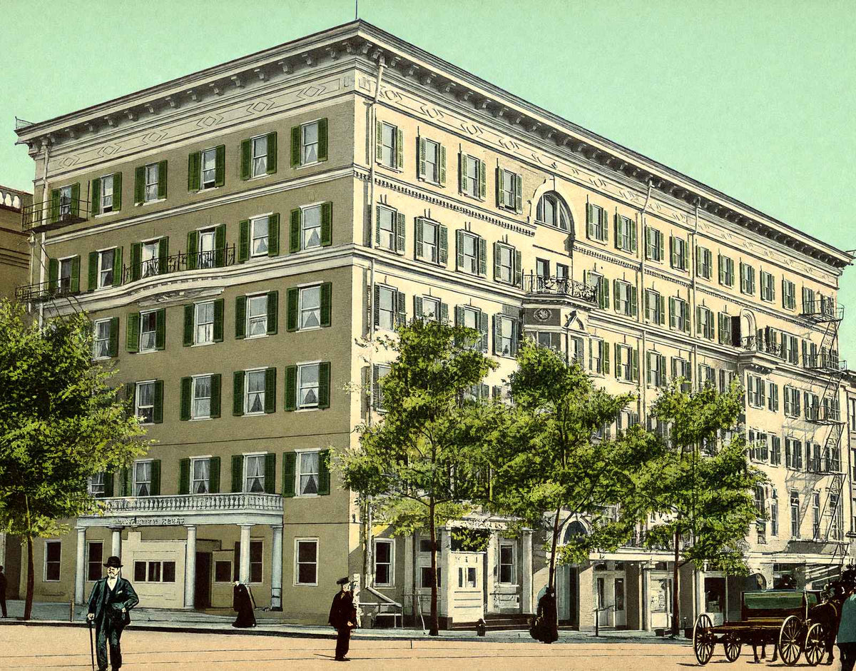Mansion House, Reading PA in 1907 vintage print