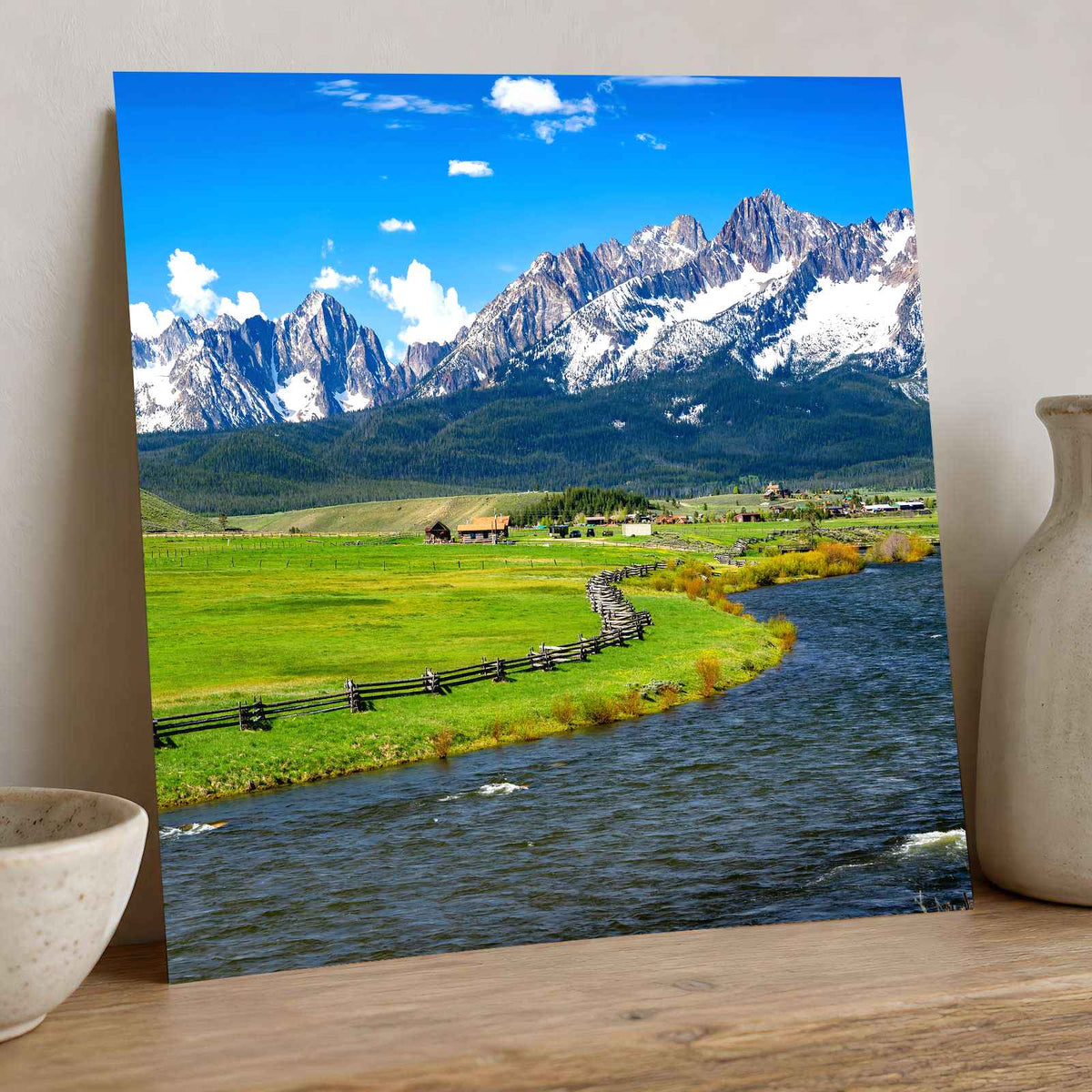 Sawtooth Mountains, Salmon River, Idaho Photo Print Wall Decor