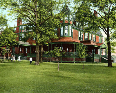 The Sanatorium, Hudson, WI in 1909 vintage print