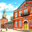 Independence Hall, Philadelphia PA in 1906 vintage print
