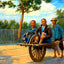 Shanghai Wheelbarrow, China art print