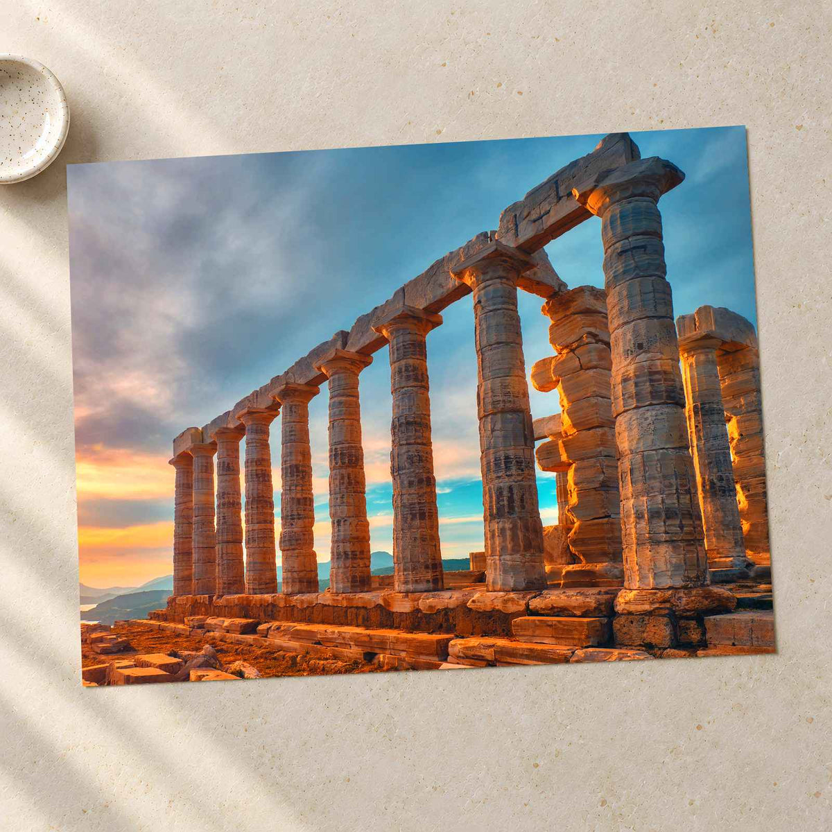Ruins at Mediterranean Sea Photo Print Wall Decor