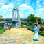 Fountain Circle, Centennial Park, Nashville painting