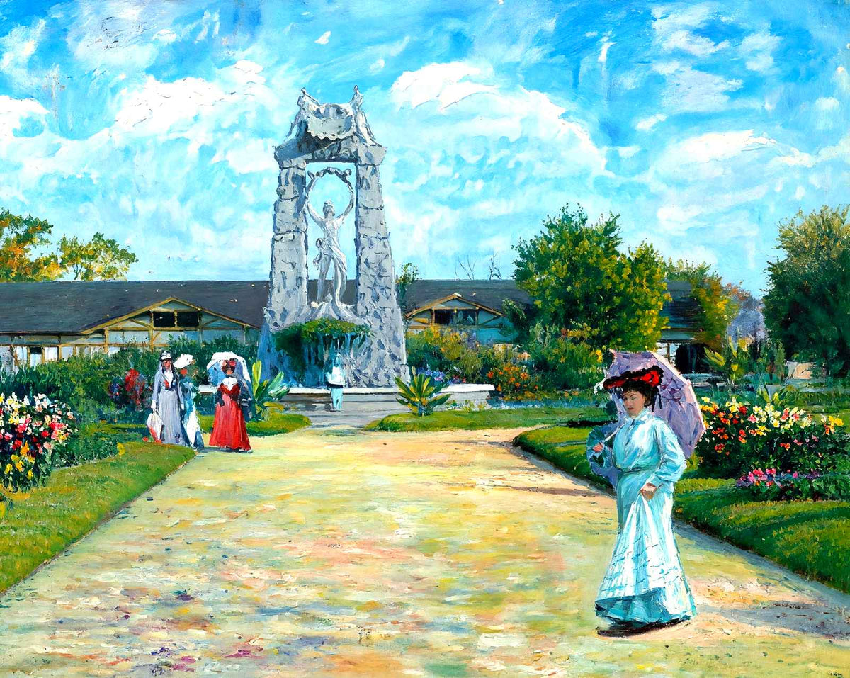 Fountain Circle, Centennial Park, Nashville painting