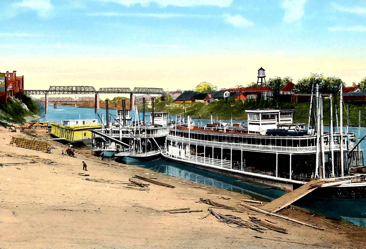 Cumberland River, Nashville, TN in 1906 vintage print