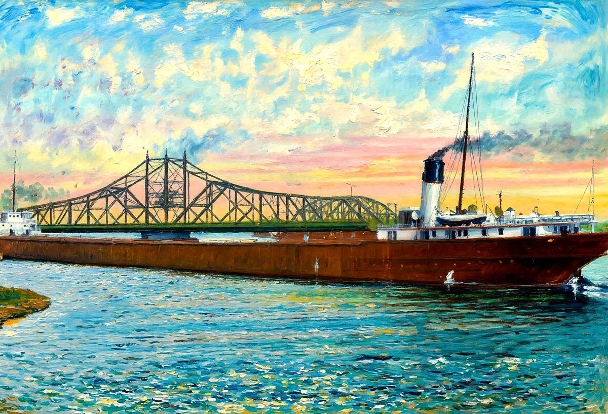 Interstate Bridge, Superior, WI in 1906 art print