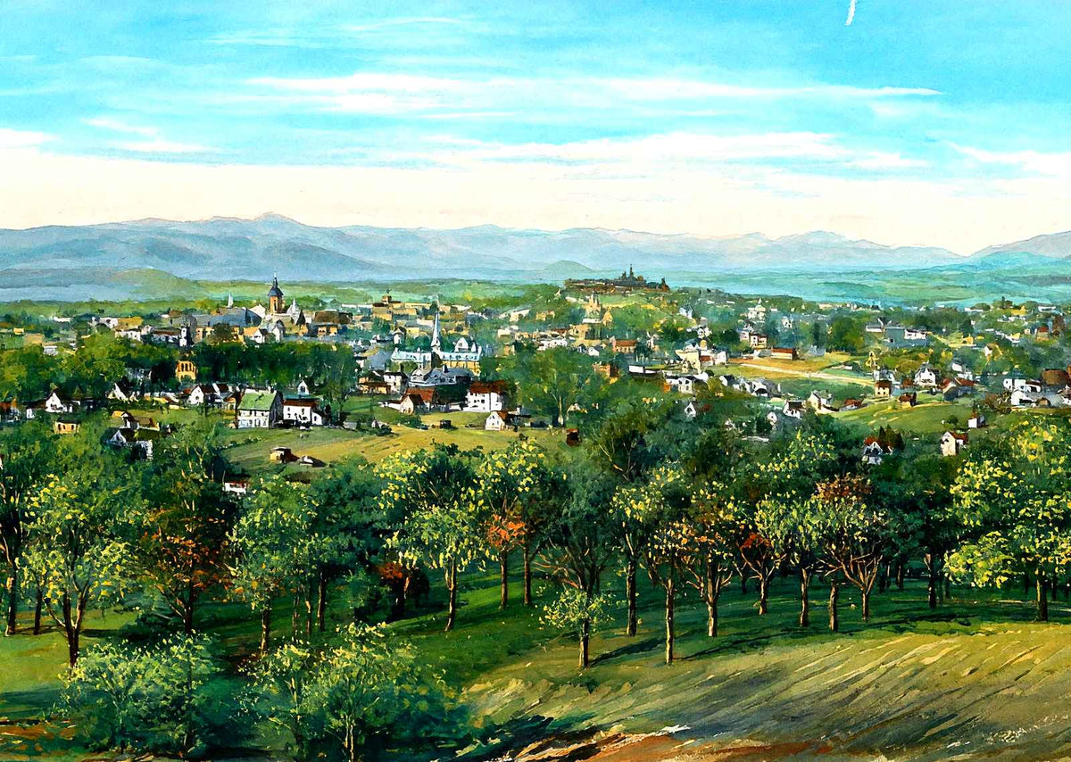 Asheville from Beaumont, NC in 1906 painting