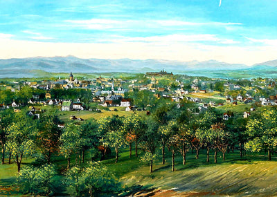 Asheville from Beaumont, NC in 1906 painting