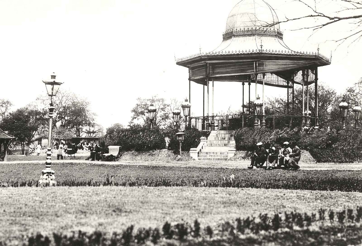 Bandstand & Lawns, Band Gardens, Shanghai vintage photo print