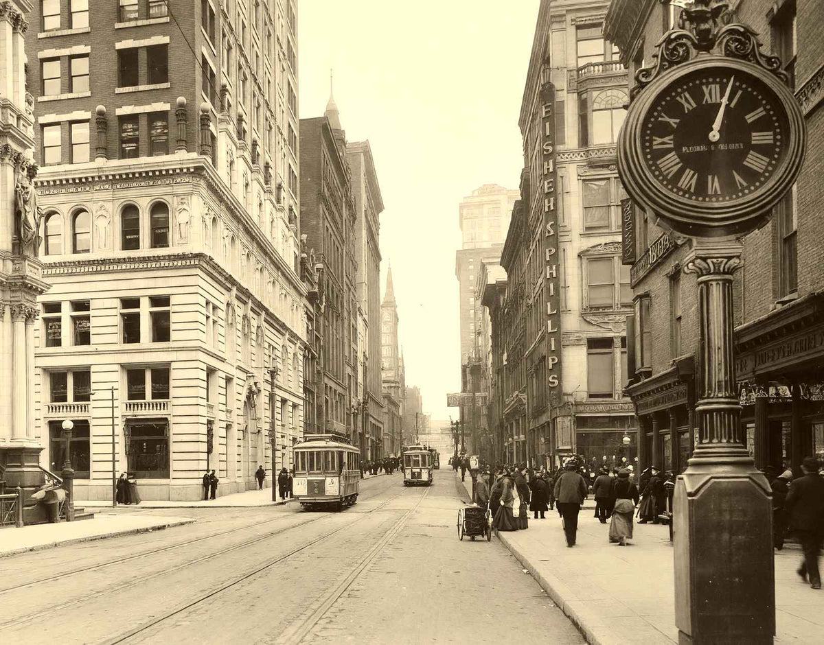 Fifth Ave at Wood St, Pittsburgh, PA 1907 photo print