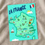 Happy Map of France by Lal Smile Art Print Wall Decor