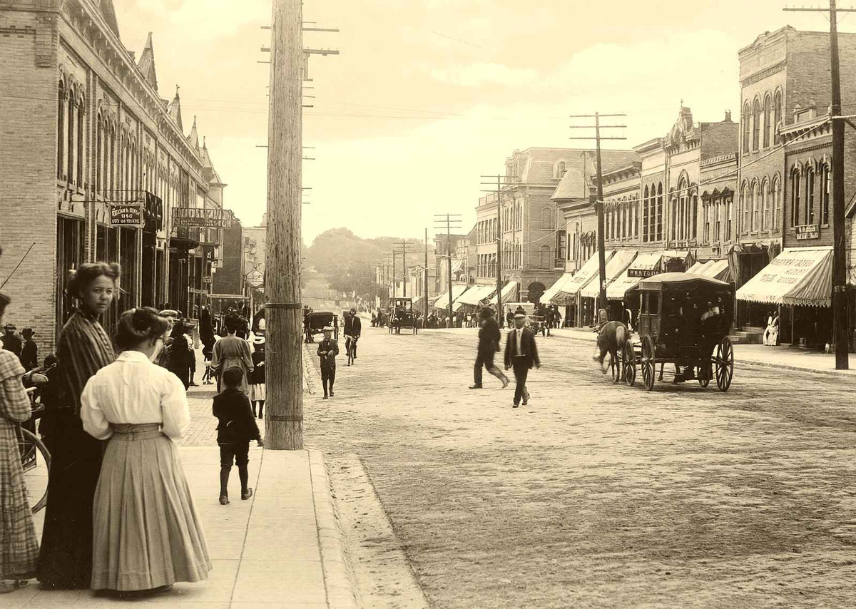 Main Street Looking West, Stoughton WI (1907) vintage print
