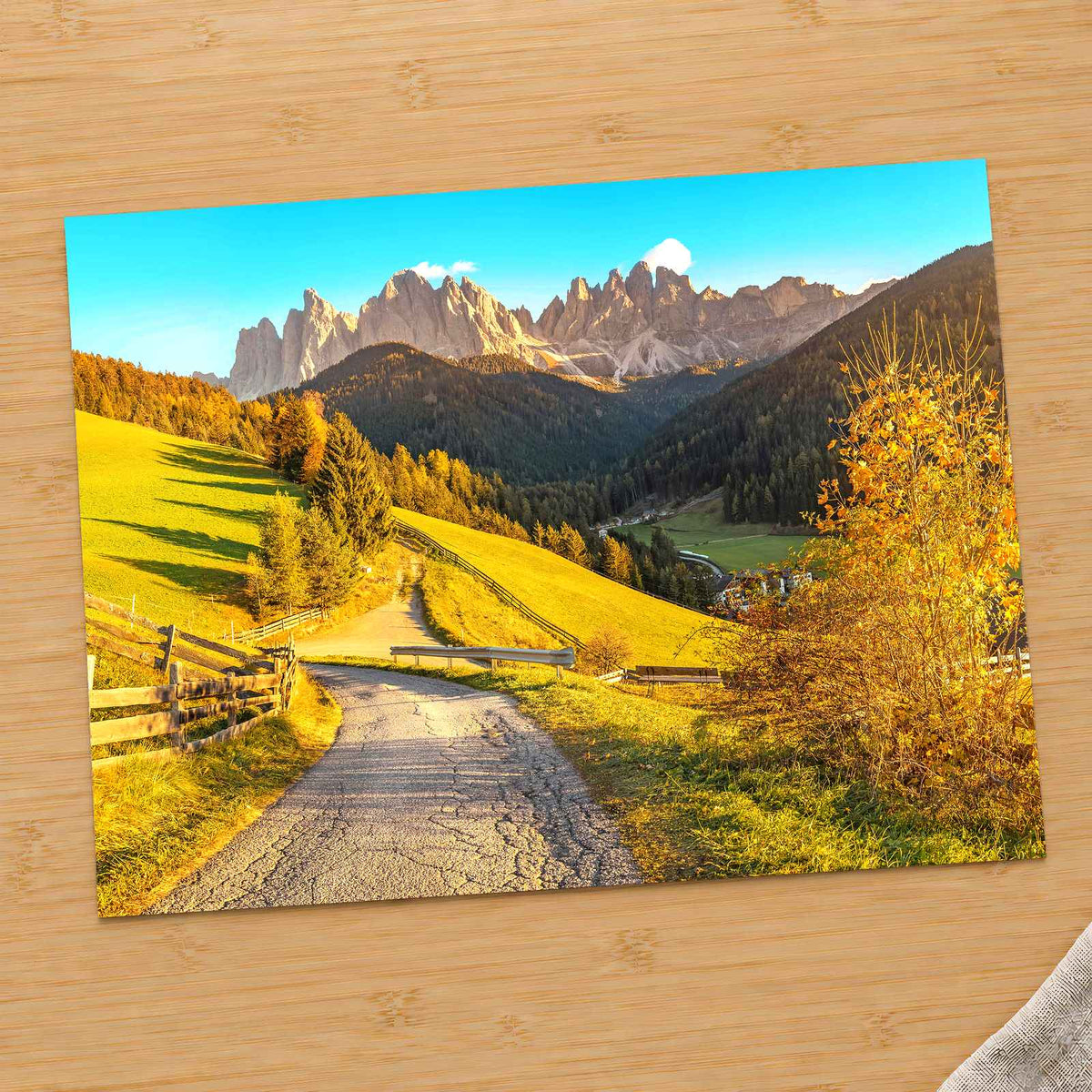 Funes Valley Autumn, Dolomites, Italy Photo Print Wall Decor