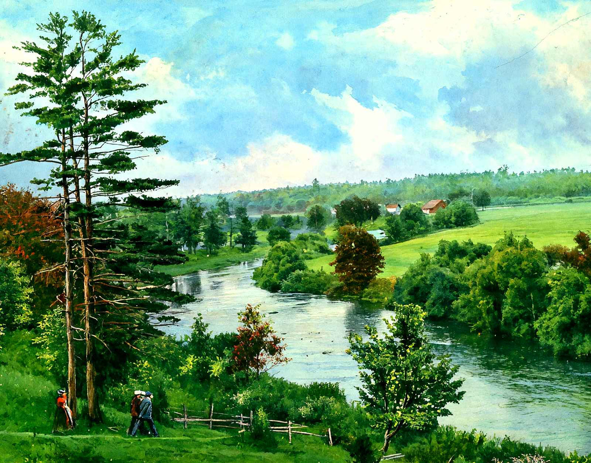 Sheboygan River, Sheboygan, WI in 1907 art print