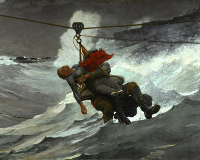The Life Line painting print by Winslow Homer (1884)