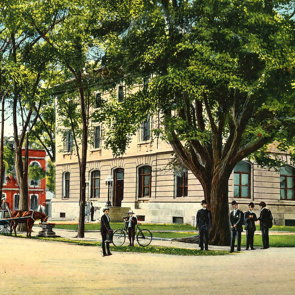 Post Office & Court House, Elizabeth City, NC vintage print
